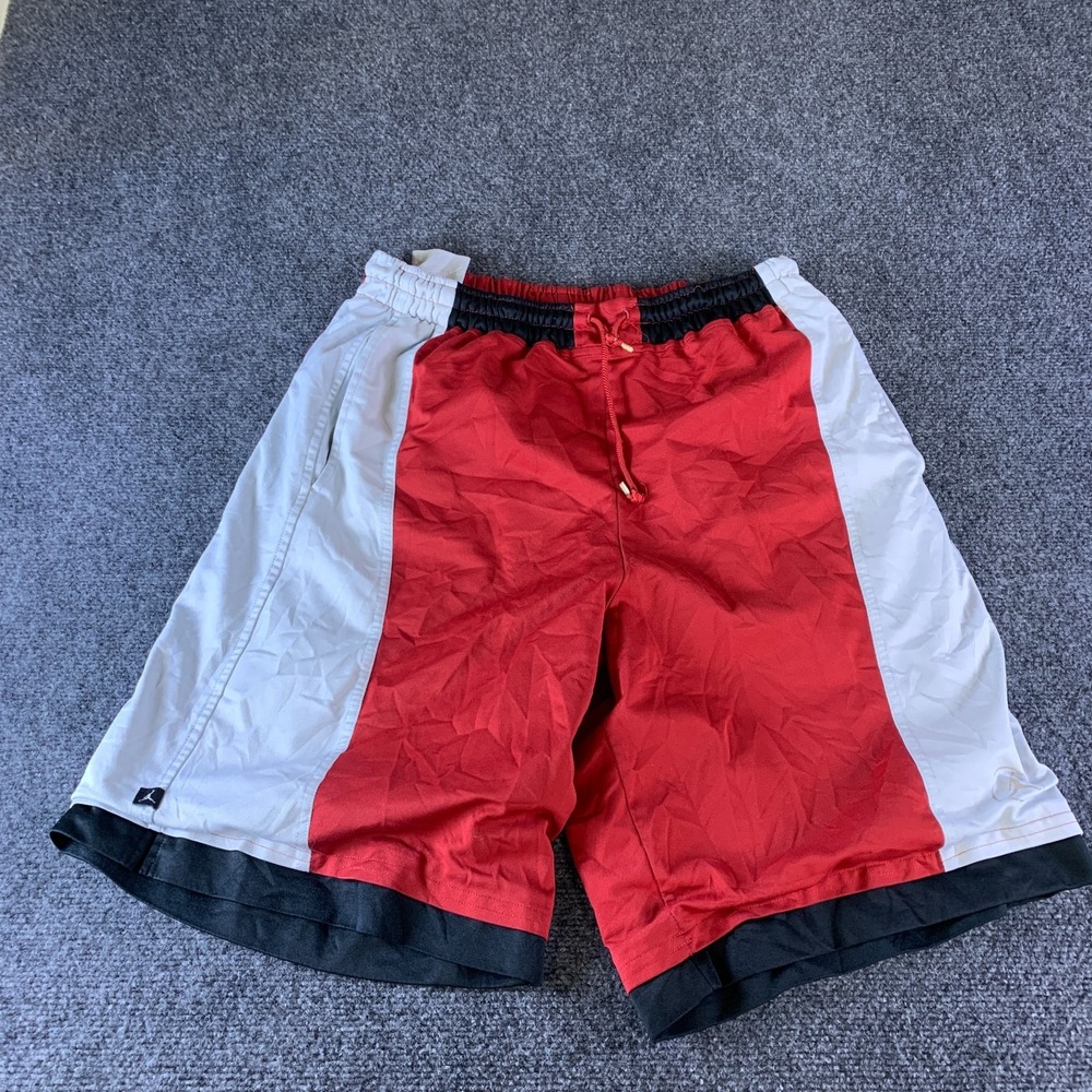 Nike Air Jordan Dri-Fit Basketball Shorts Mens 30x10 Red White Logo Performance